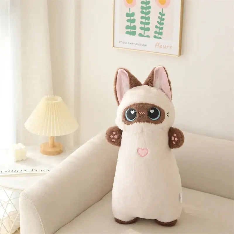 grand chat en peluche - Blanc