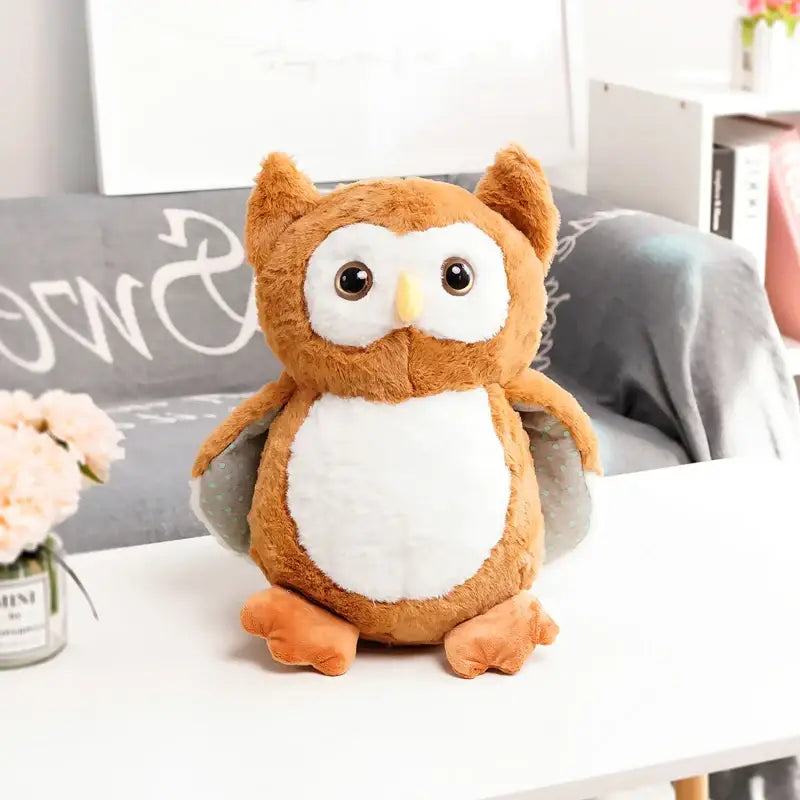 grande peluche hibou - Brun Clair / 25cm