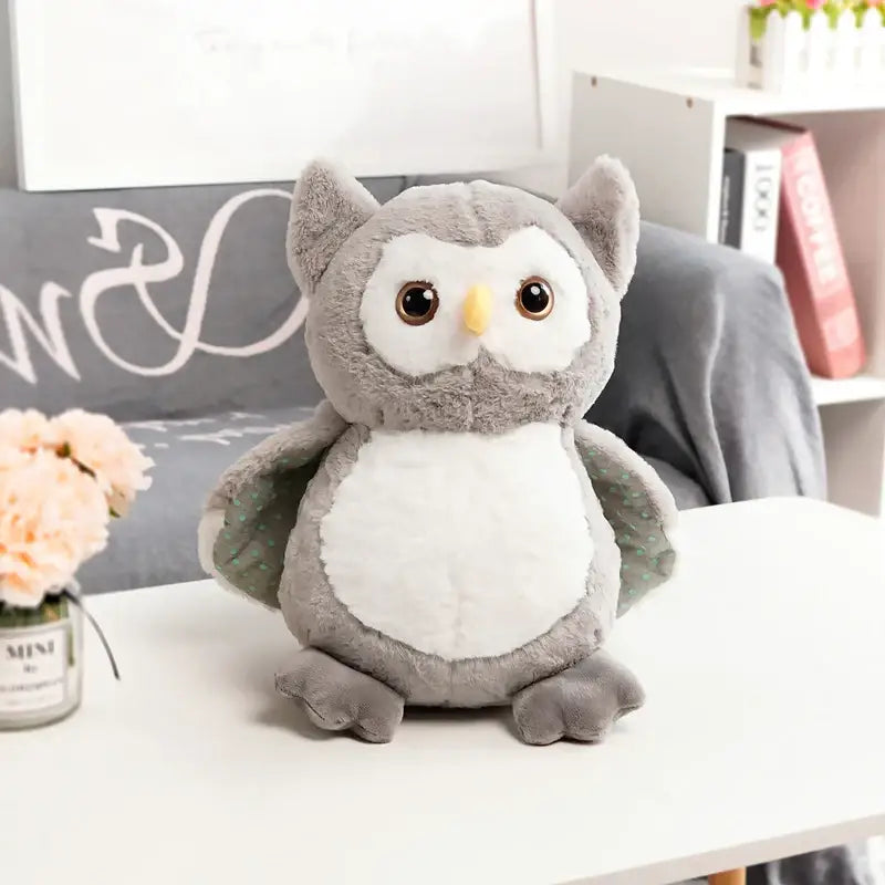grande peluche hibou - Gris / 25cm