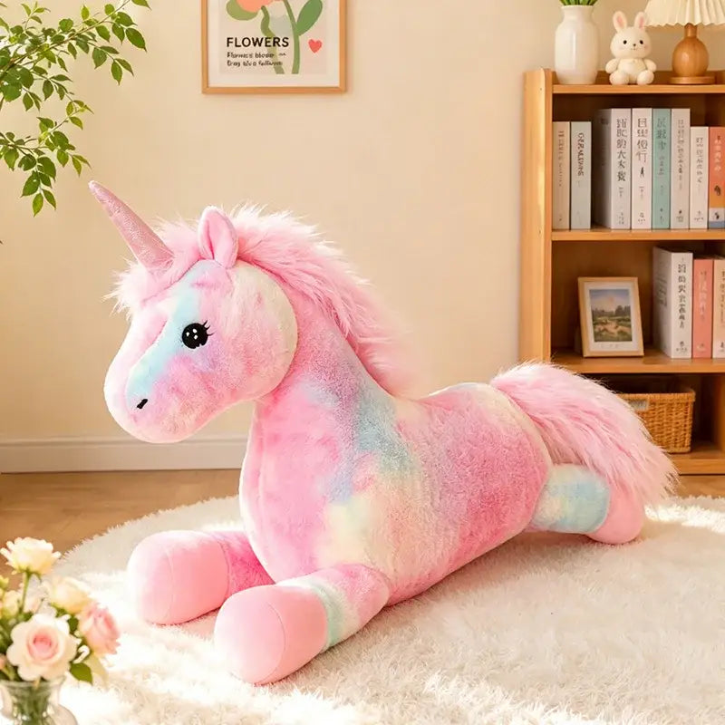 Grande Peluche Licorne Rose