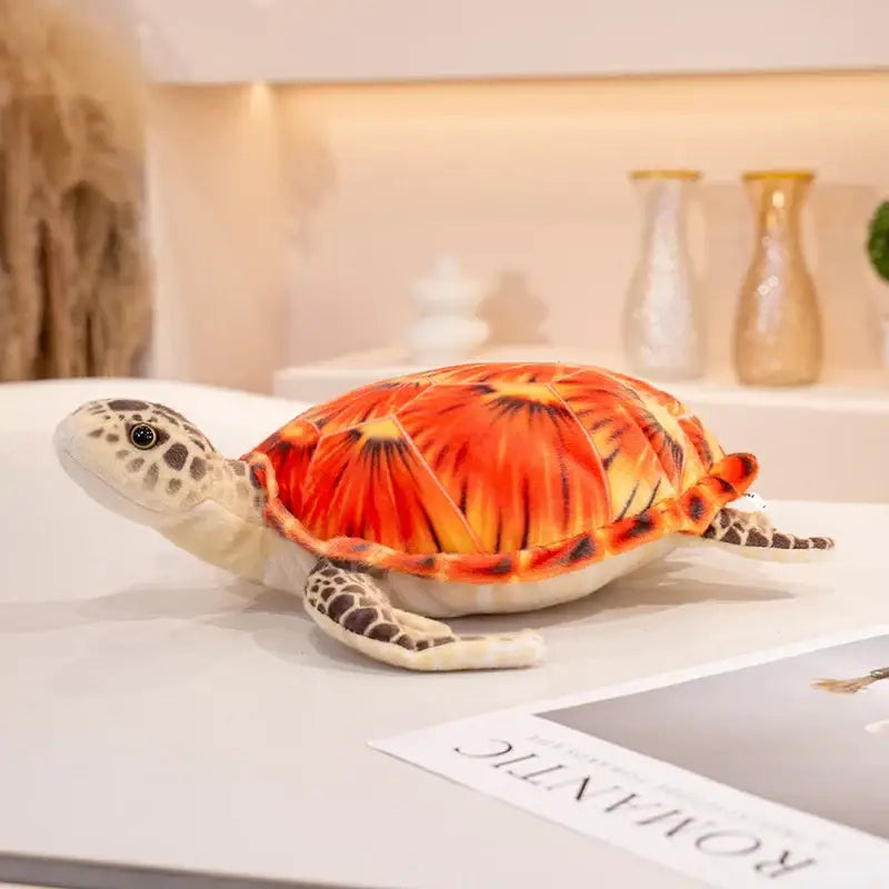 grande peluche tortue - Orange / 35cm
