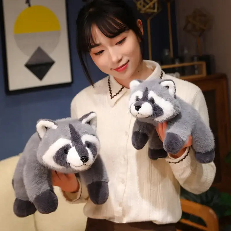 Grosse peluche raton laveur