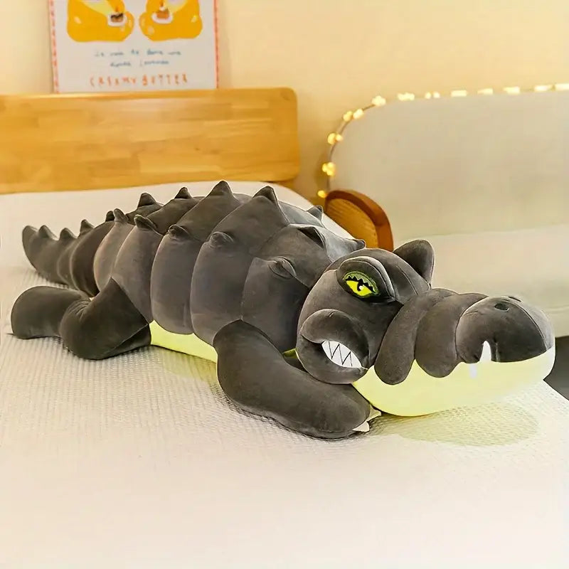 grosse peluche crocodile - Noir