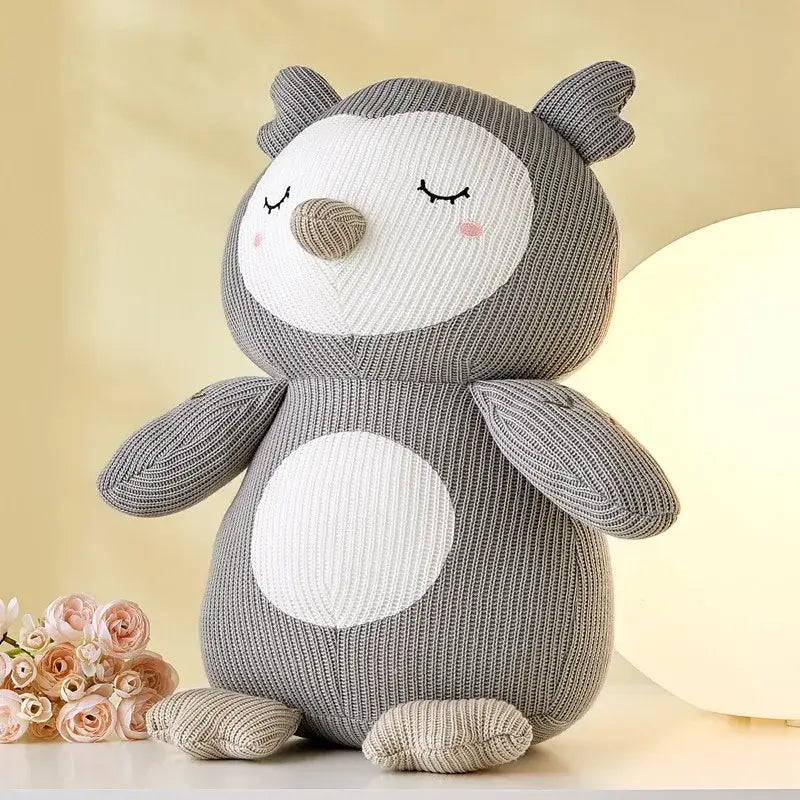 grosse peluche hibou - Gris / 25cm
