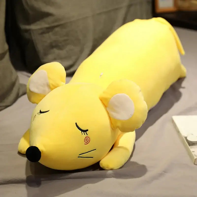 grosse peluche souris - Jaune / 70cm