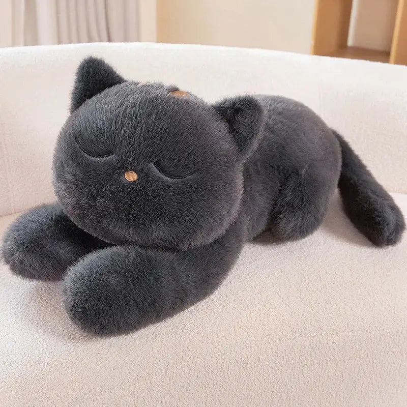 peluche géante chat - Gris - Fermés / 60cm
