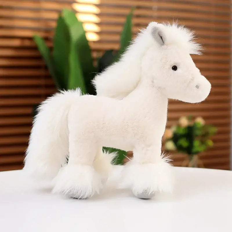 cheval blanc peluche - 25cm