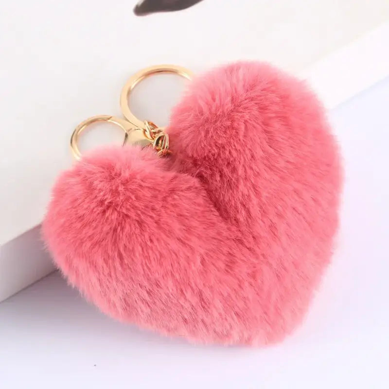 porte clé coeur - Rose Foncé