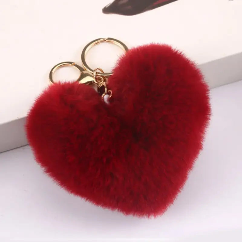 porte clé coeur - Rouge Foncé