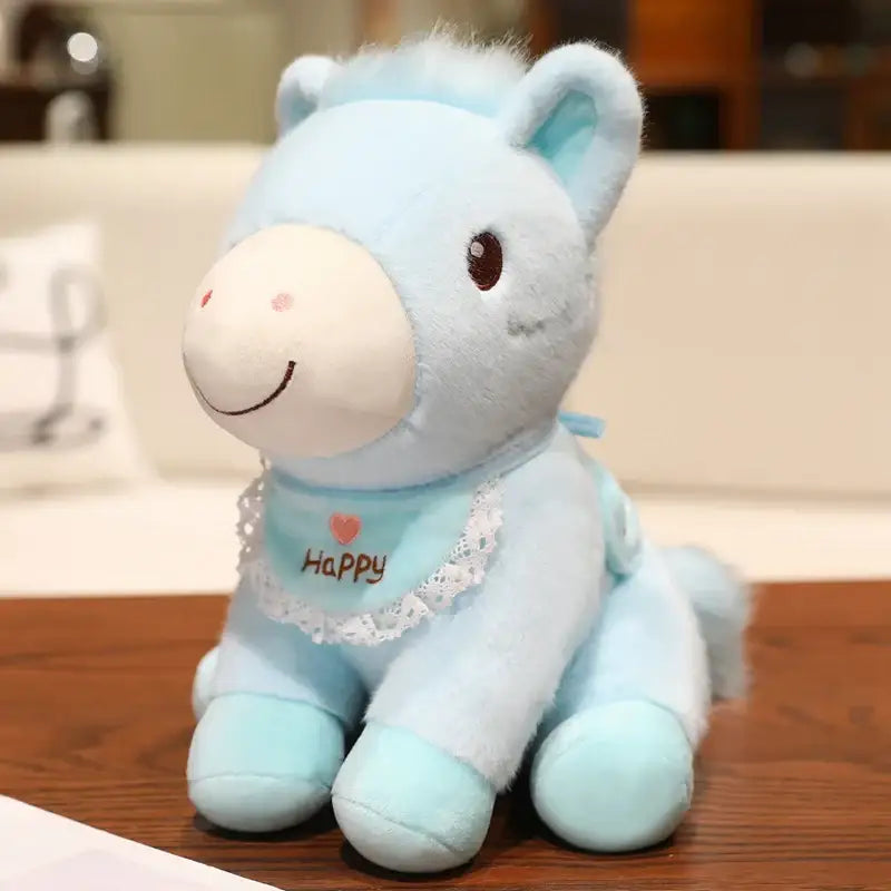 peluche cheval pour bebe - Bleu / 25cm