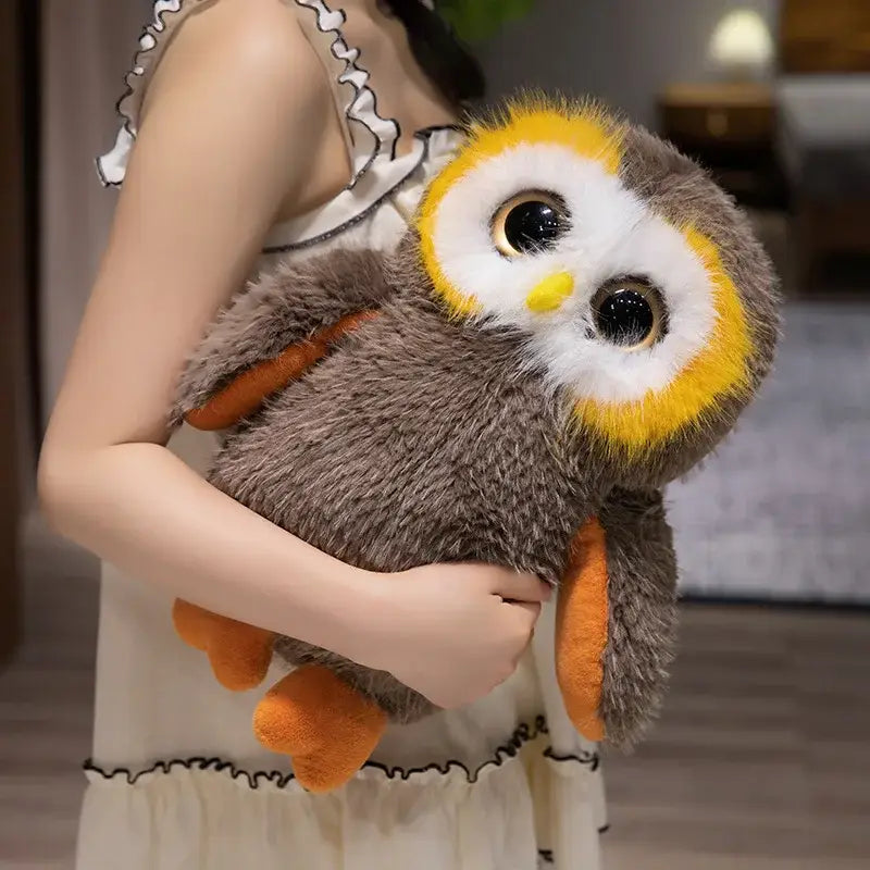 peluche chouette gros yeux