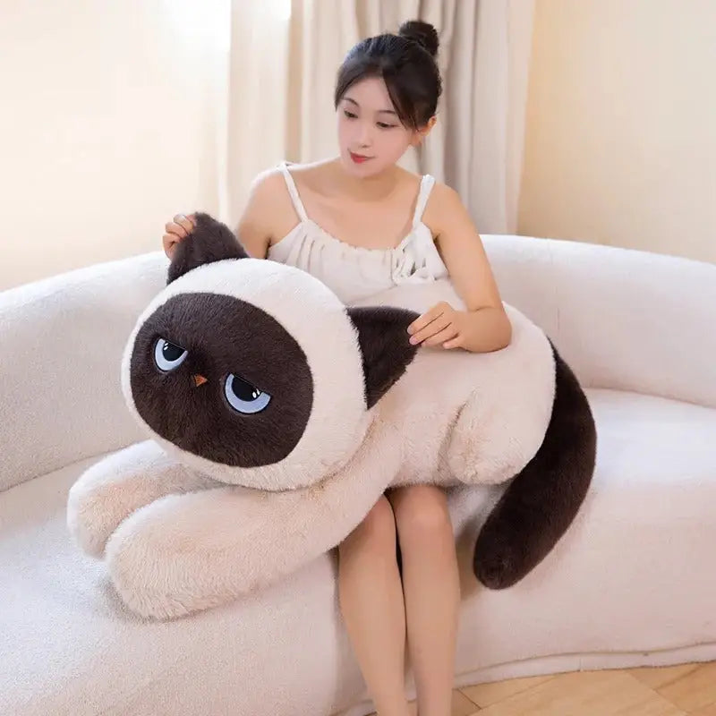 chat geant peluche