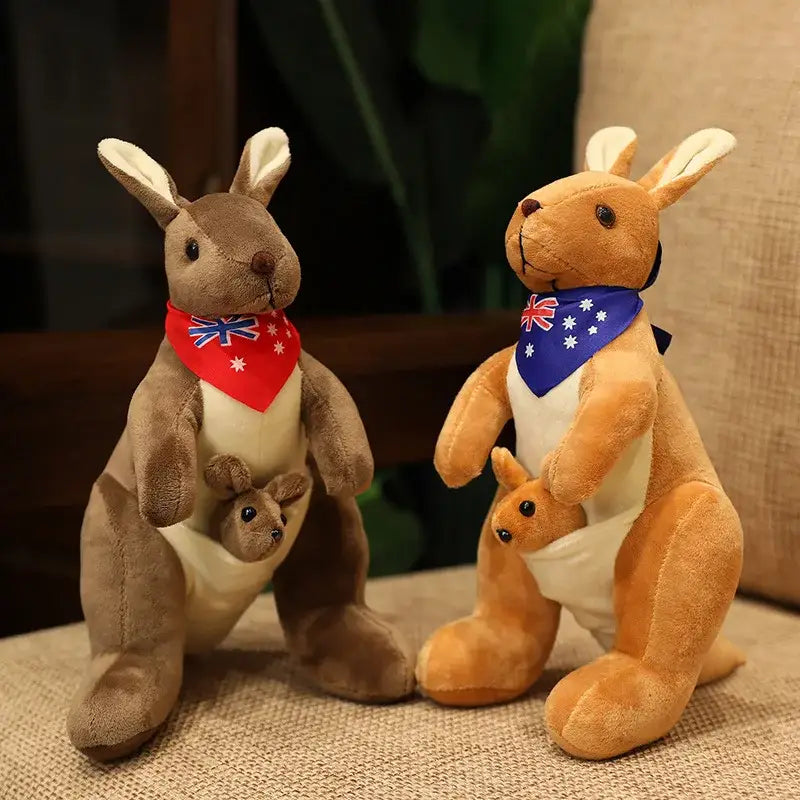 peluche kangourou avec bebe