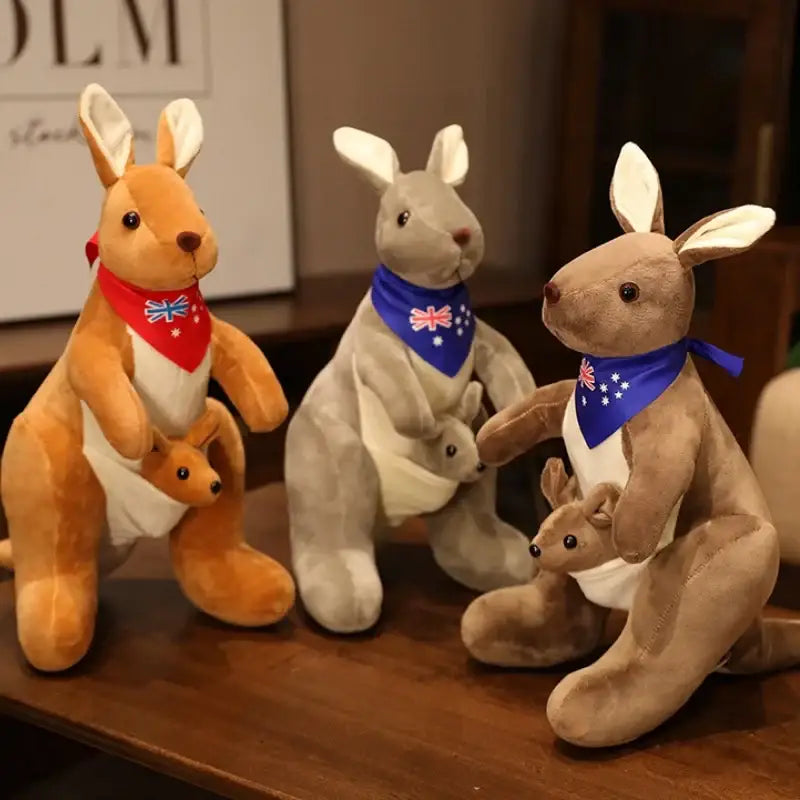 peluche kangourou avec bebe