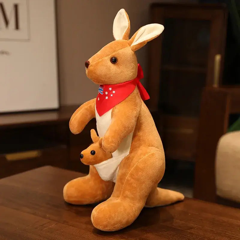 peluche kangourou avec bebe - Orange / 30cm