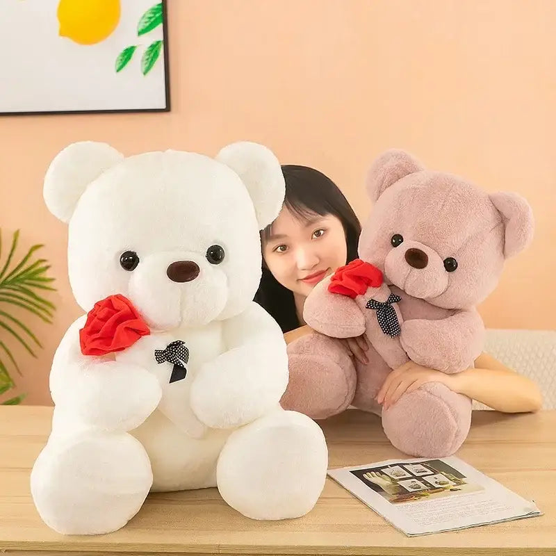 ours en peluche avec des roses