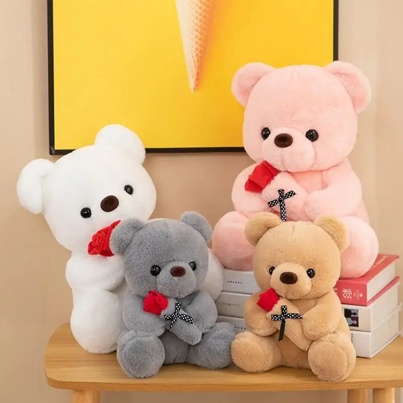 ours en peluche avec des roses