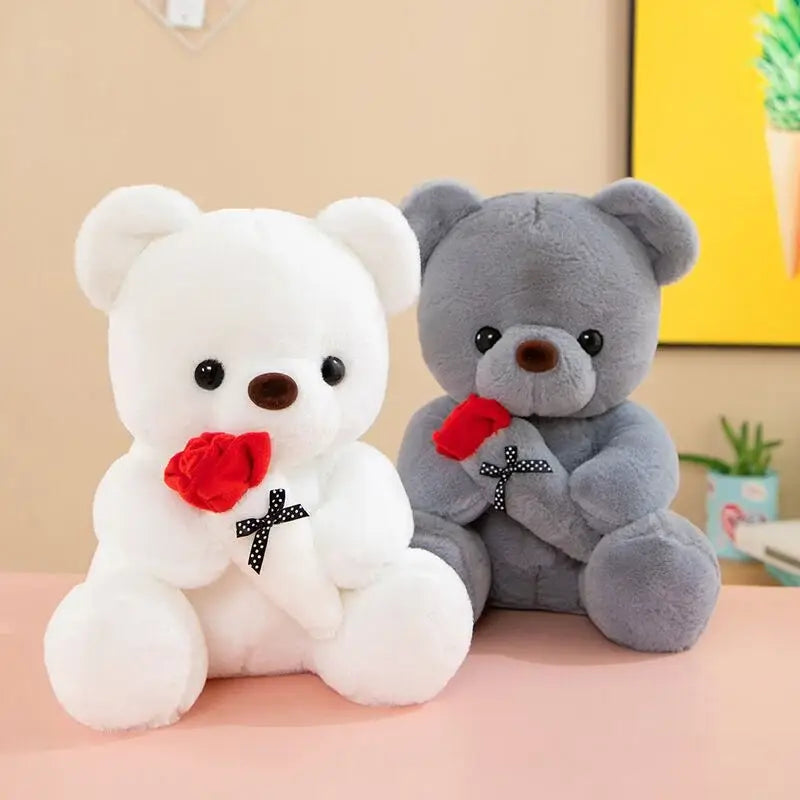 ours en peluche avec des roses
