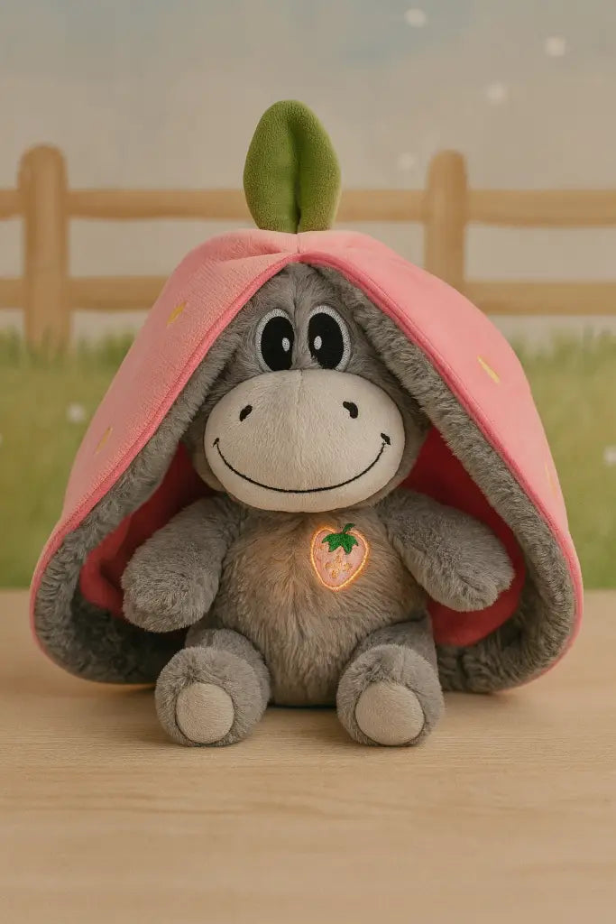 peluche ane qui respire - Rose