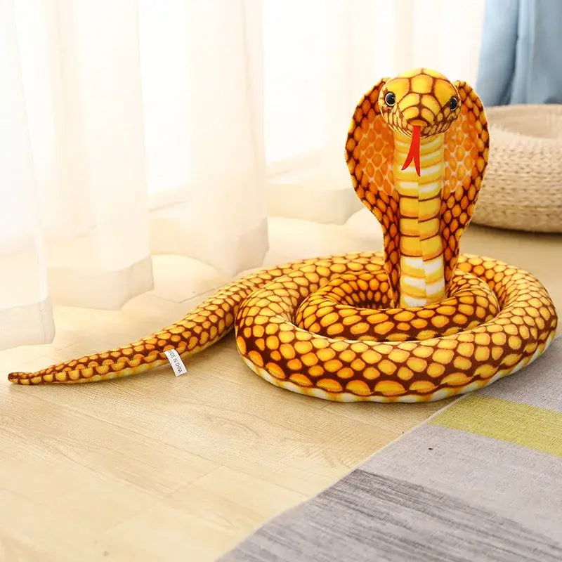 peluche serpent cobra - Jaune / 70cm