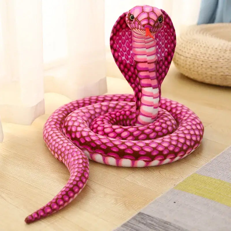 peluche serpent cobra - Rose / 70cm