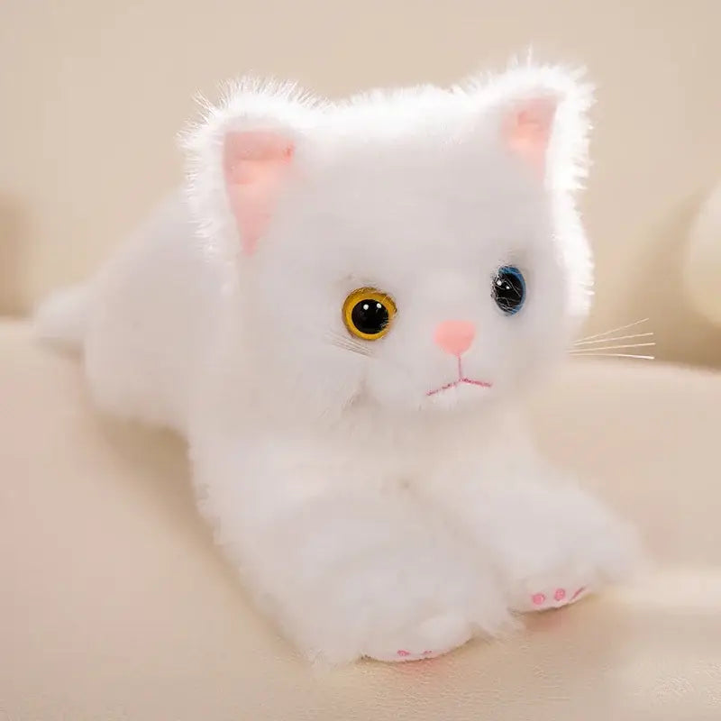 chat peluche miaule - Blanc / 40cm