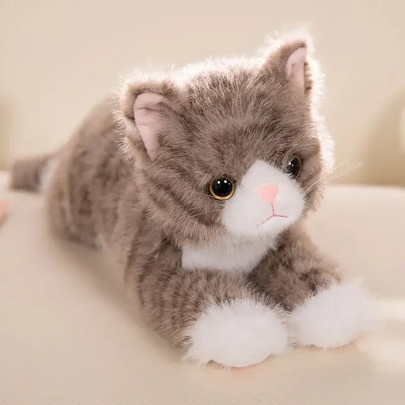 chat peluche miaule - Brun / 40cm