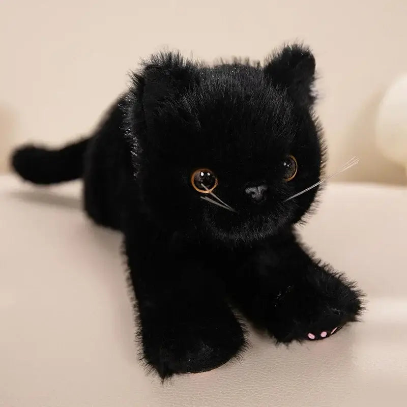 chat peluche miaule - Noir / 40cm