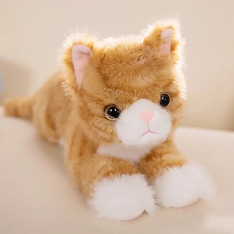 chat peluche miaule - Roux / 40cm