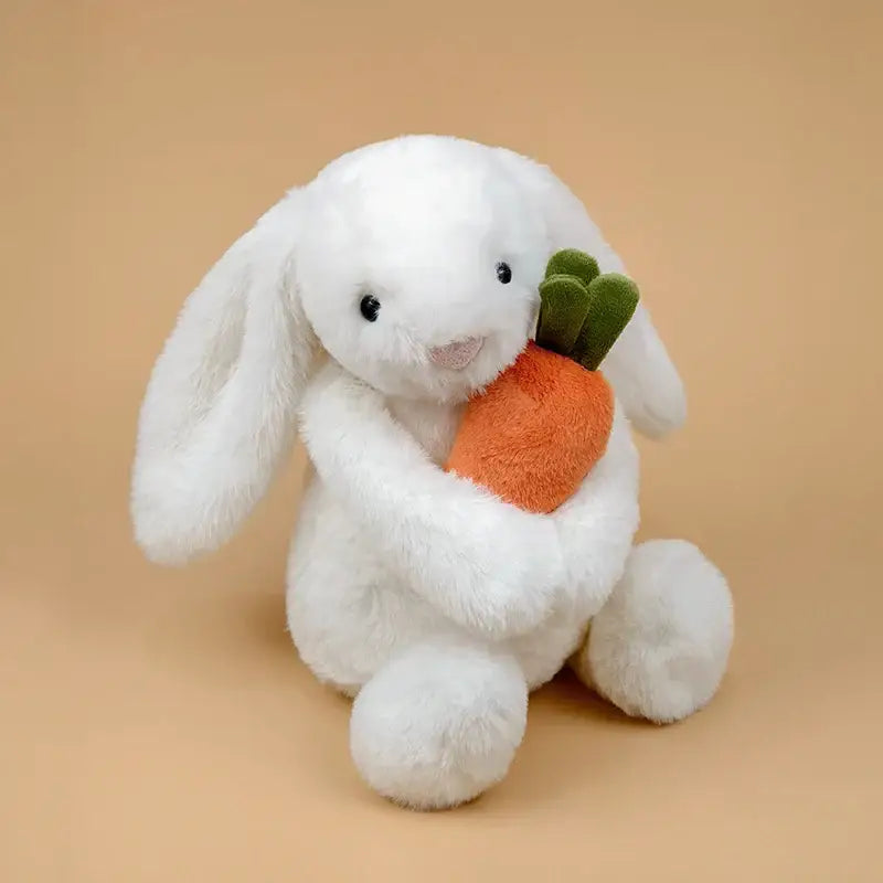 lapin carotte peluche - Blanc