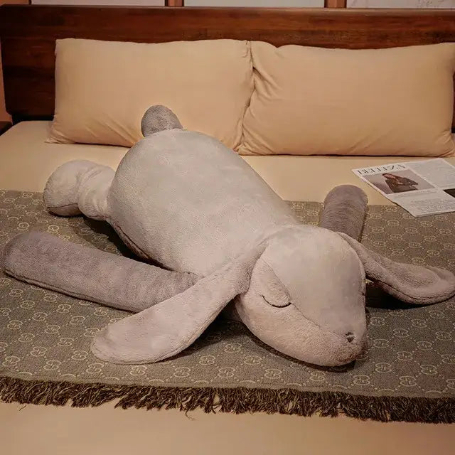 lapin en peluche géant - Gris / 90cm