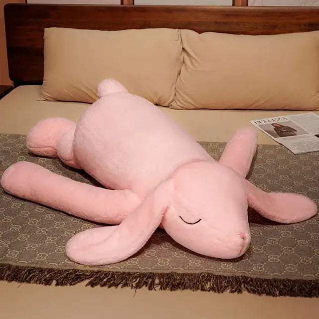 lapin en peluche géant - Rose / 90cm