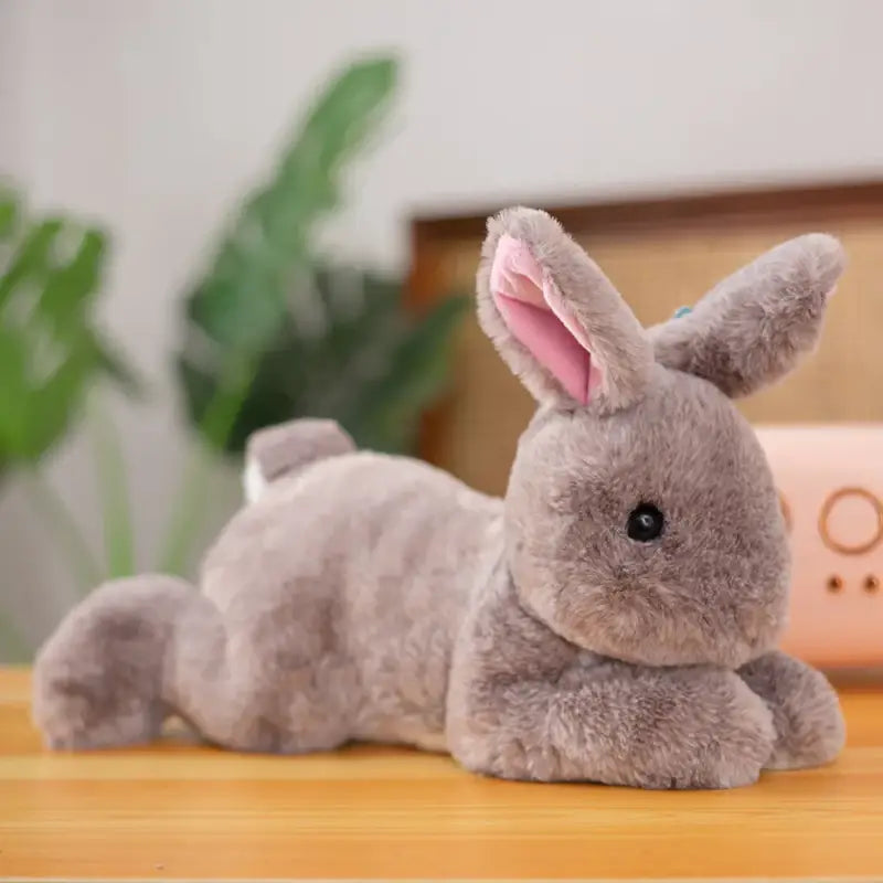 lapin en peluche réaliste - Brun / 30cm