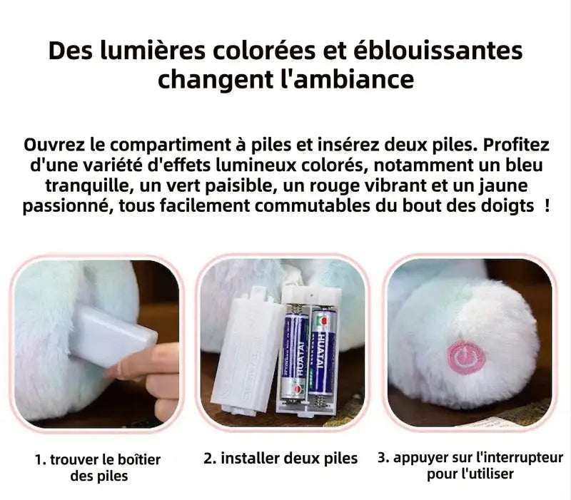 lapin lumineux peluche
