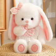 lapin rose en peluche - White rabbit / 40cm
