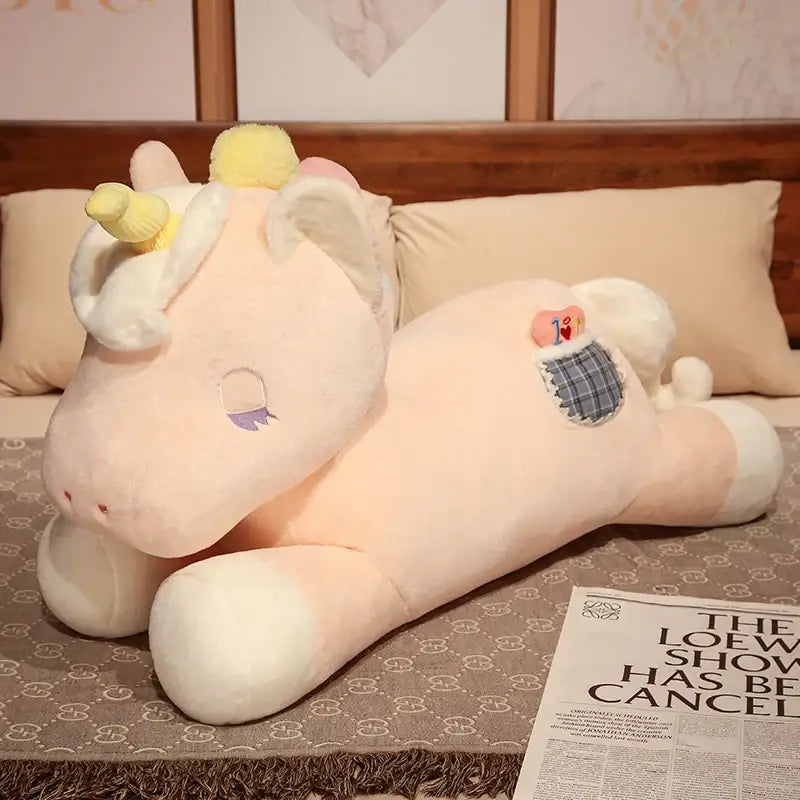 licorne en peluche géante - Rose / 60cm