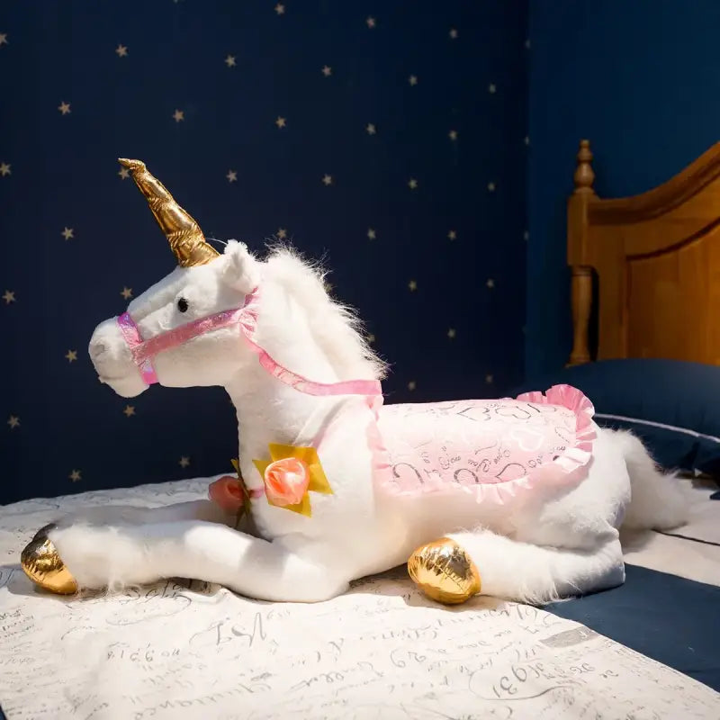 licorne géante peluche - Blanc