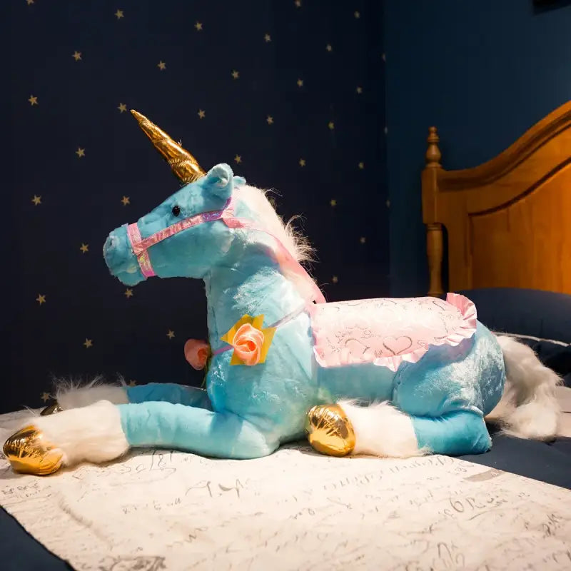 licorne géante peluche - Bleu