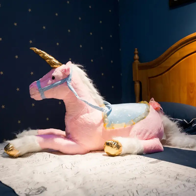 licorne géante peluche - Rose