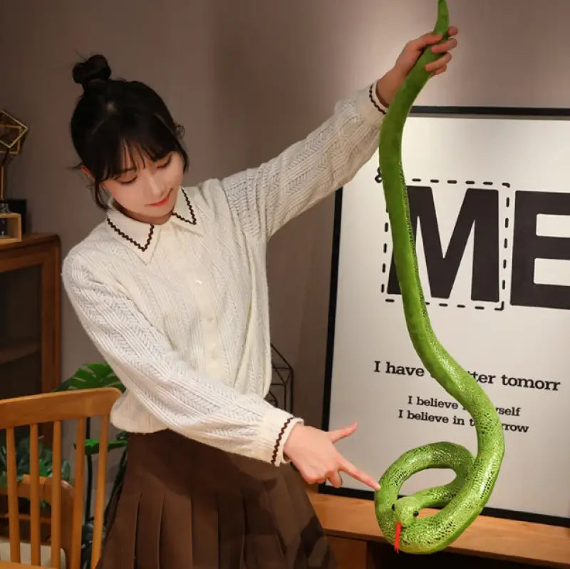 peluche serpent vert