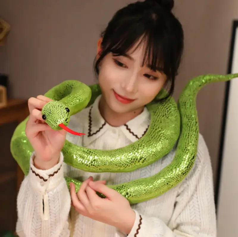 peluche serpent vert