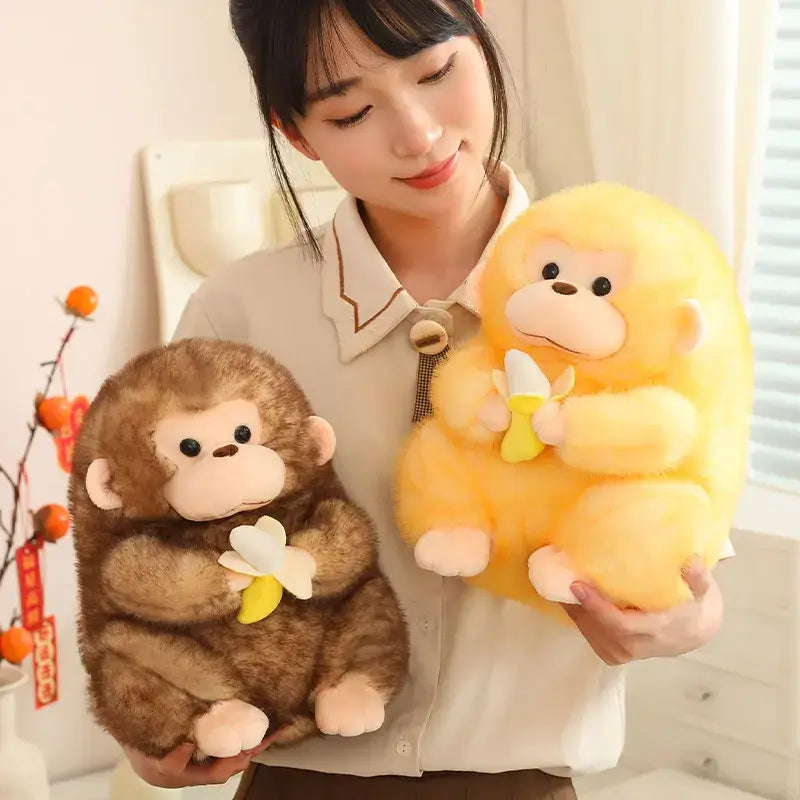 peluche singe banane