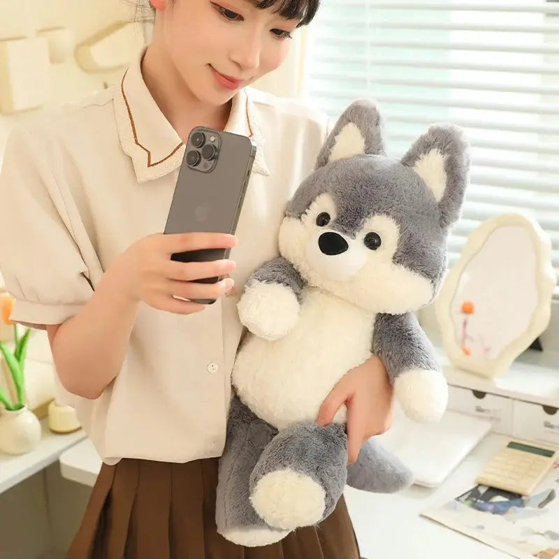 loup en peluche