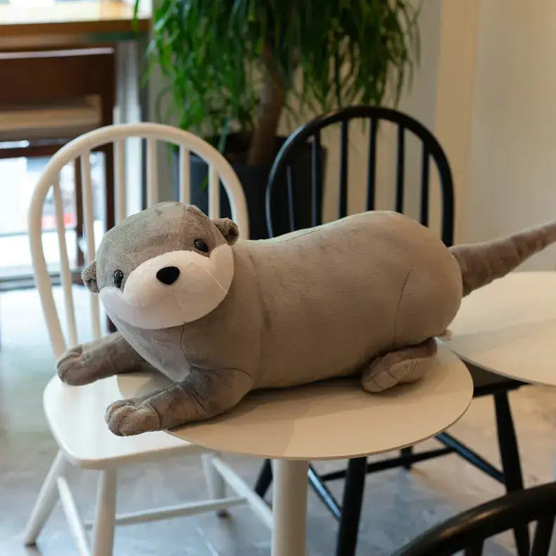 Loutre Geante - Gris Clair / 80cm Peluche