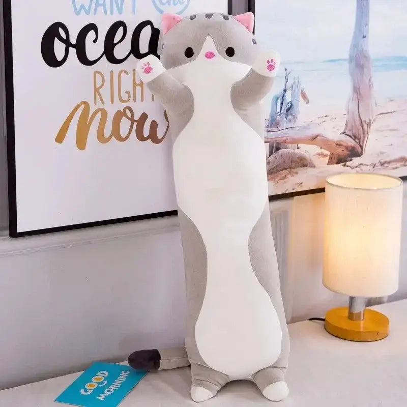 grande peluche chat - Gris / 50cm