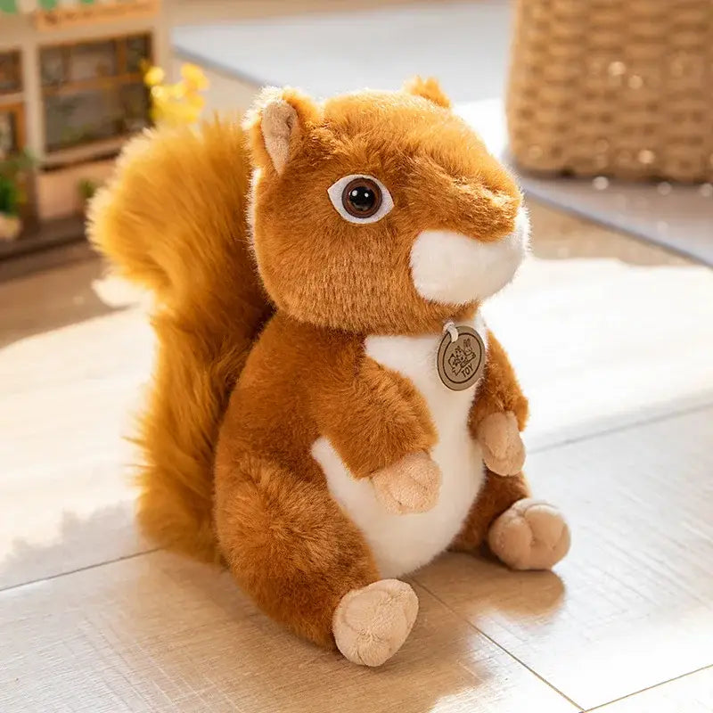 peluche écureuil mignon roux - squirrel / 17cm