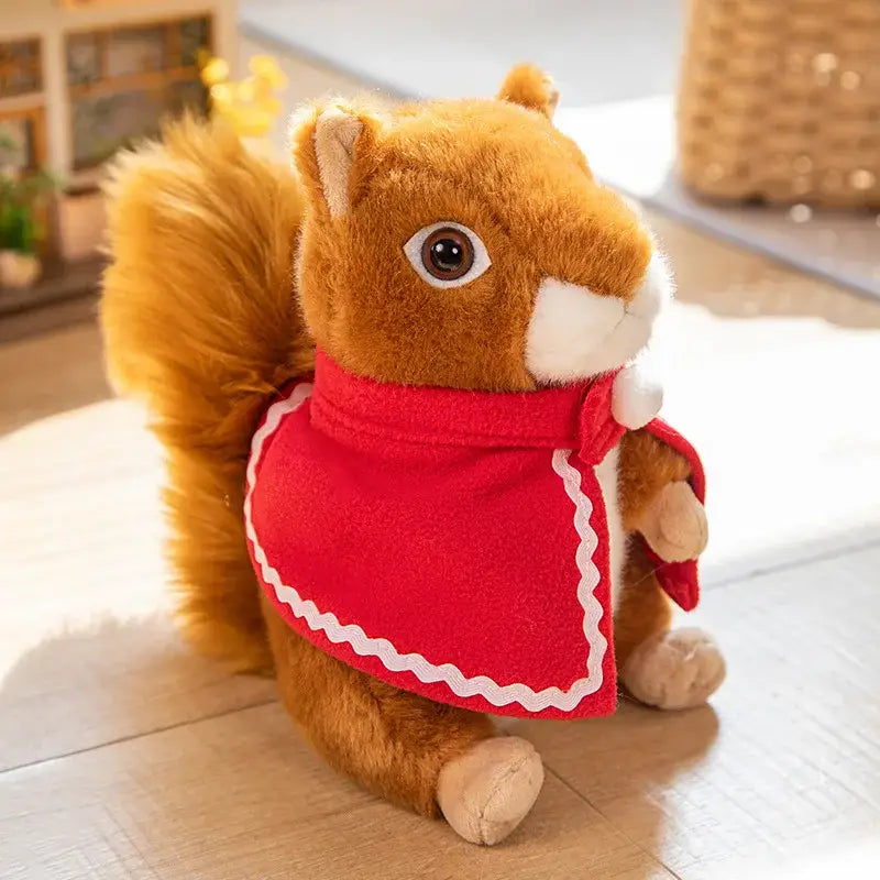 peluche écureuil mignon roux - with cloak / 17cm