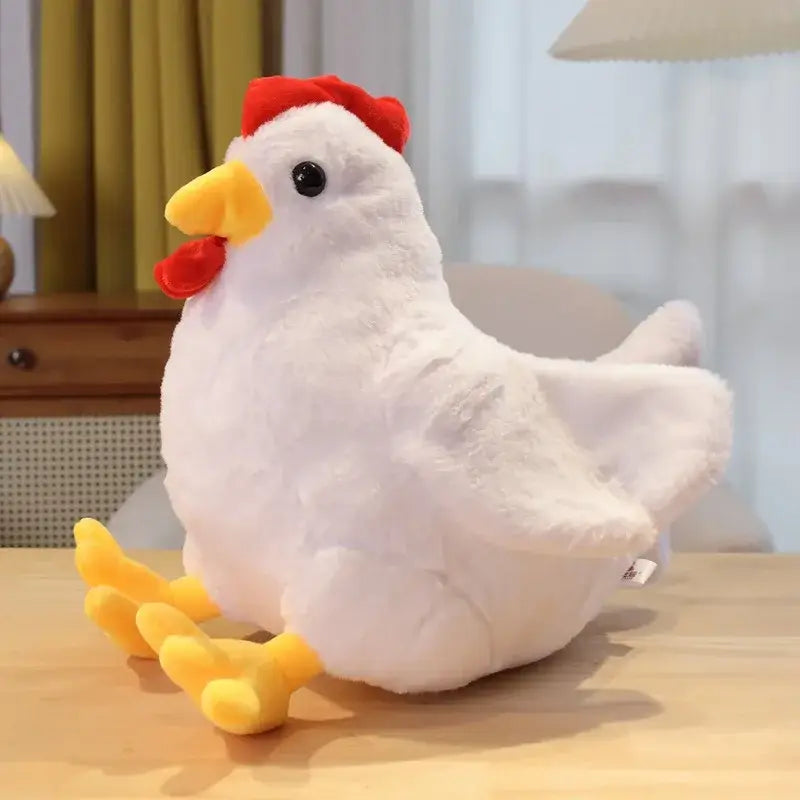 poule peluche - Blanc / 30cm