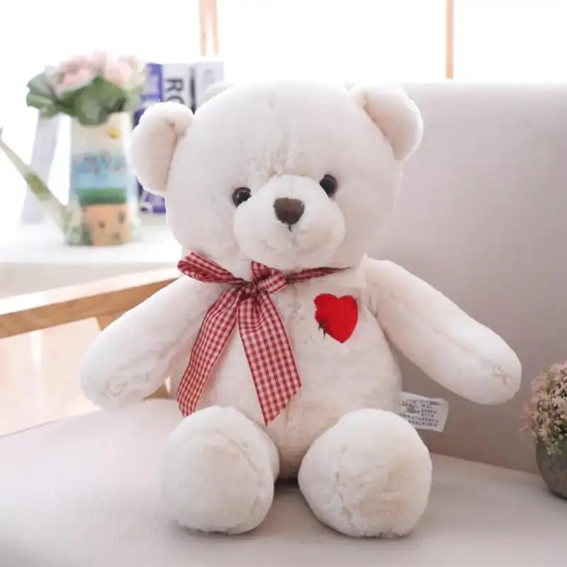 peluche ours avec coeur - Blanc
