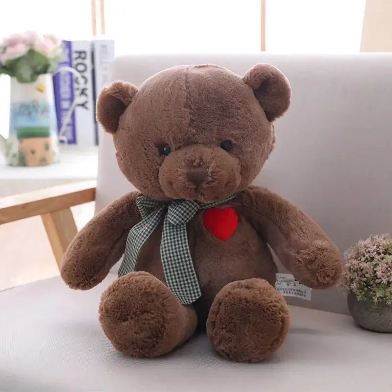peluche ours avec coeur - Brun
